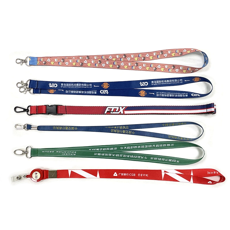 Promotional Custom Logo Pattern Teacher Id Accessories Keychain Sublimation Plain Material Neck Strap Custom Polyester Lanyards