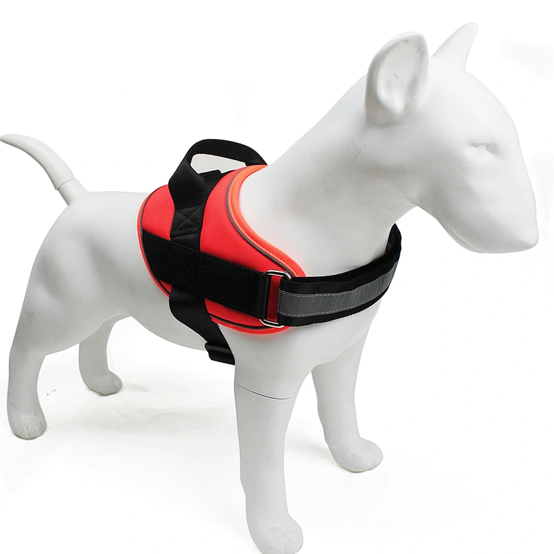 Breathable Reflective Dog Harness Lightweight Durable Oxford Vest with Strong Control Handle Adjustable Velcro for Pets