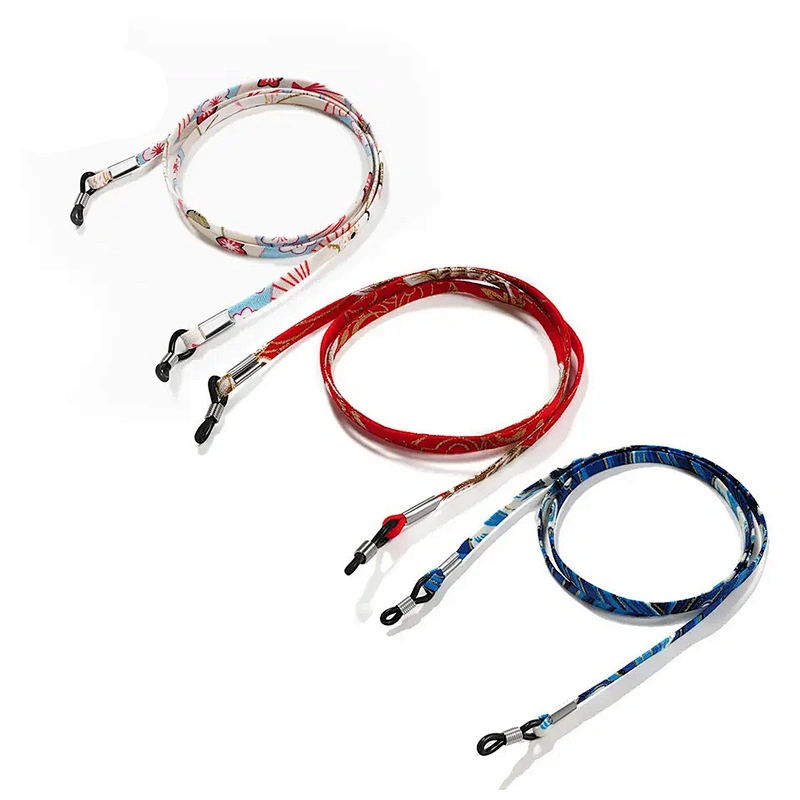 Custom Printed Logo Anti Lost Sport Sun Wholesale Bulk Fabric Polyester Eye Glass Eyeglass Sunglass Lanyard Rope Strap