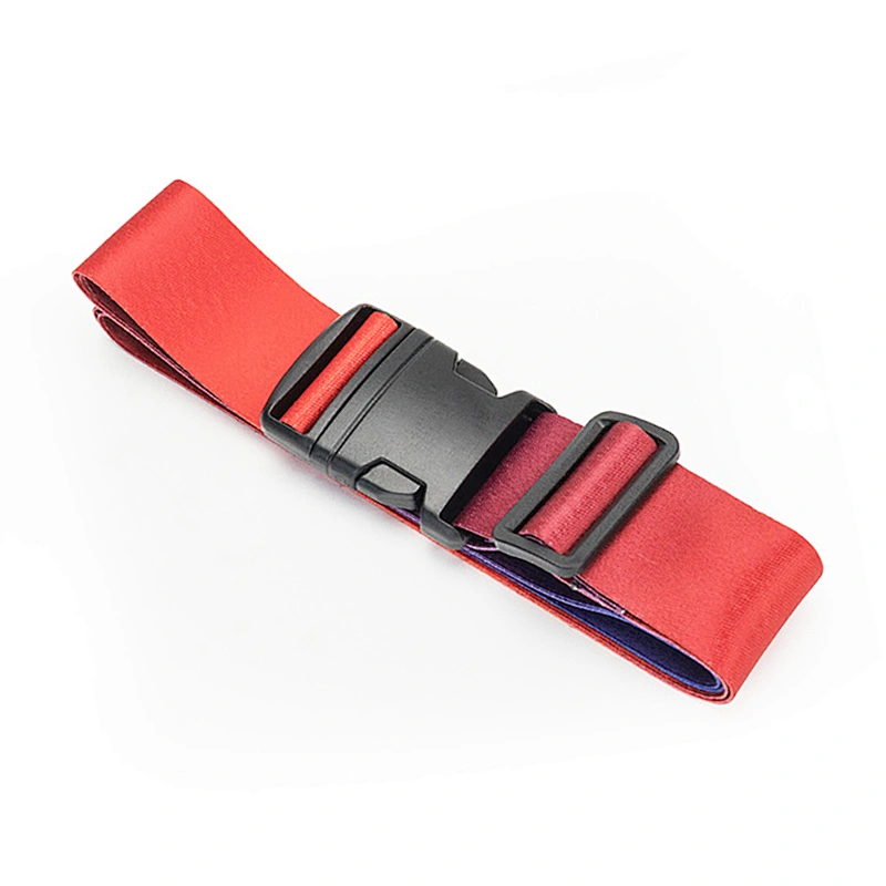 Blank One Word Buckle Fashion Custom Polyester PP Luxury Adjustable Travel Elastic Lock Suitcase Nylon Luggage Belt Strap