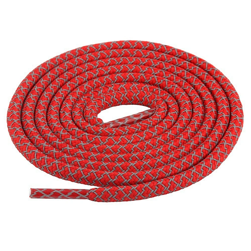Custom Wholesale Braid Woven Thick Men Round Rope Fluorescent Sport Elastic Sneaker Polyester Reflective Shoe Lace Shoelaces