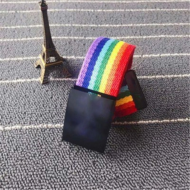 Wholesale Unisex Color Custom Logo Printed Woven Men Lady Girl Boy Nylon Cotton Knitted Web Fashion Weave Fabric Canvas Belt