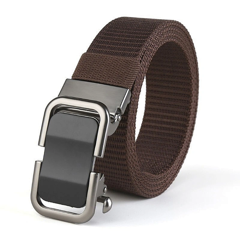 for Wholesale Custom Youth Men Automatic Buckle Casual Pants Braided Outdoor Fashion Web Woven Nylon Man Men Canvas Fabric Belt