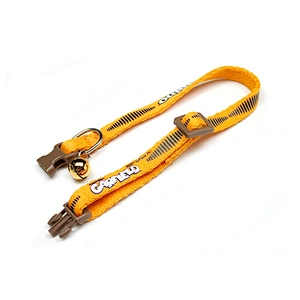 Adjustable Polyester Dog Collar with Zinc Alloy Bell and Durable Plastic Buckles Custom Printing Small Pet Collar