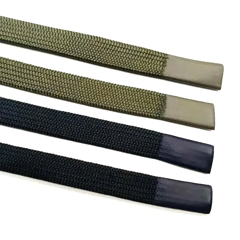 Waxed  polyester braided flat Clothing and hats string rope with silicone head cap