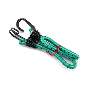 Custom Bike Bicycle Cargo 6mm 8mm 1 Meters Two Double Hook Latex Rubber Suitcase Luggage Strap Elastic Rope Bungee Cord