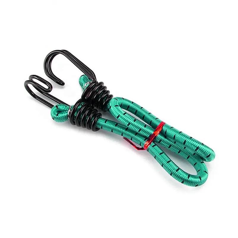 Custom Bike Bicycle Cargo 6mm 8mm 1 Meters Two Double Hook Latex Rubber Suitcase Luggage Strap Elastic Rope Bungee Cord