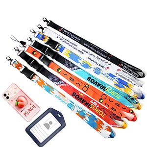 Promotional ID Card Holder Breakaway Teacher Personalized Woven Neck Custom Nylon Sublimation Printed Logo Polyester Lanyard