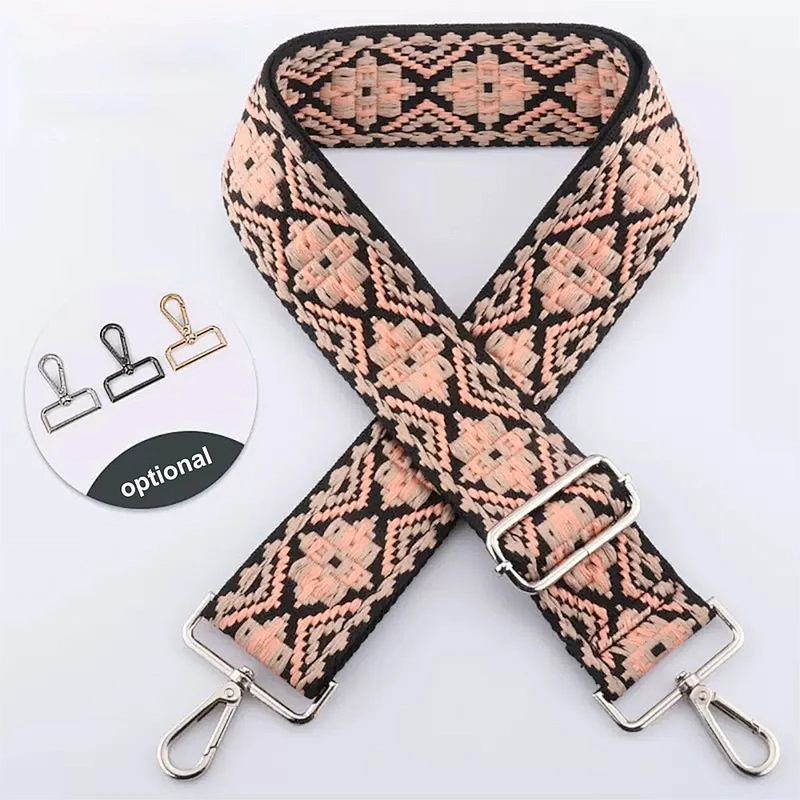 2024 Two side with hook ready bag strap shoulder cotton webbing handbag straps wholesale