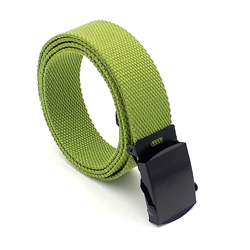 2024 Metal Flip Buckle Custom Jacquard Logo Outdoor Elastic Women Polyester Nylon Woven Stretch Men Fabric Canvas Belt