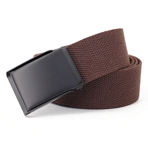 Manufacturer Designer Woven Fashion Webbing Weave Pure Cute Color Blank Custom Women Men Polyester Nylon Canvas Fabric Belt