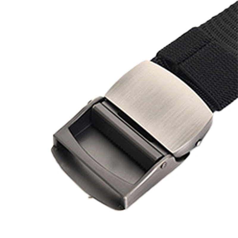 New Thickened Automatic Metal Buckle Casual Green Custom Logo Blank For Pants Webbing Braided Canvas Fabric Nylon Tactical Belt