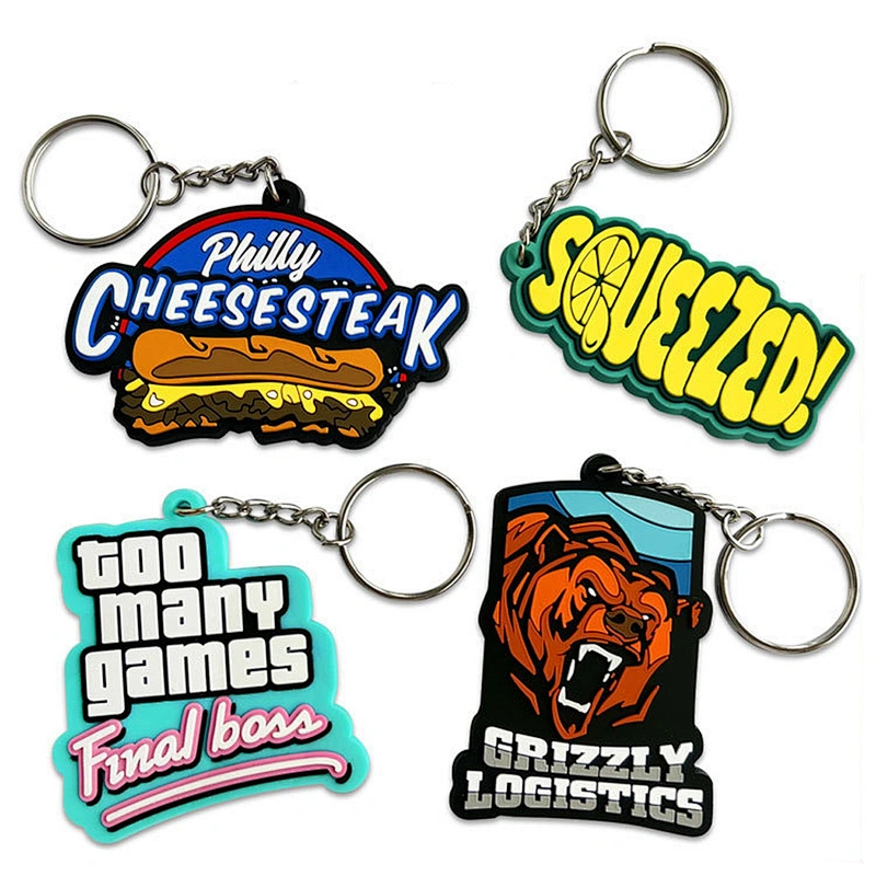 Wholesale Key Ring Silicone Cute Key Chains for Bags Car Key Holder Decoration Key Ring Promotional Gift Custom Rubber Keychain