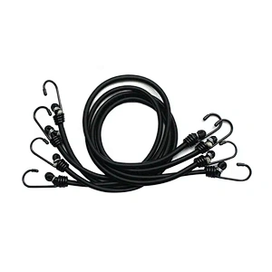 Wholesale Bulk Custom Motorcycle Cargo 6mm 8mm 1 Meters 1m Two Hook Adjustable Latex Rubber Elastic Strap Rope Bungee Cords