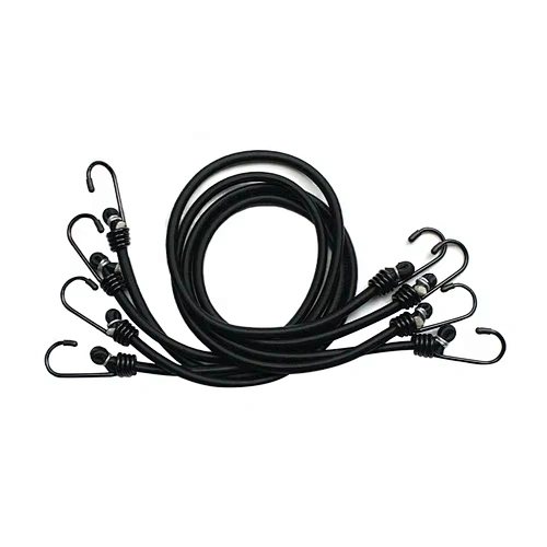 Wholesale Bulk Custom Motorcycle Cargo 6mm 8mm 1 Meters 1m Two Hook Adjustable Latex Rubber Elastic Strap Rope Bungee Cords