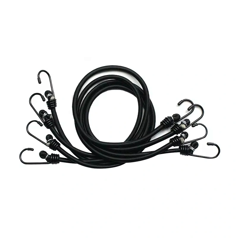 Wholesale Bulk Custom Motorcycle Cargo 6mm 8mm 1 Meters 1m Two Hook Adjustable Latex Rubber Elastic Strap Rope Bungee Cords