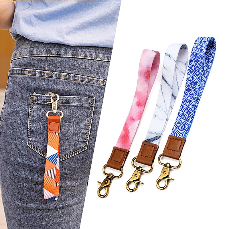 Promotional Cheap Custom Printed Hand Wrist Lanyard Mobile Phone Straps Keychain Short Lanyard