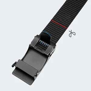 Wholesale Bulk Custom Work Women Lady Men Automatic Buckle Elastic Canvas Nylon Fabric Business Belt