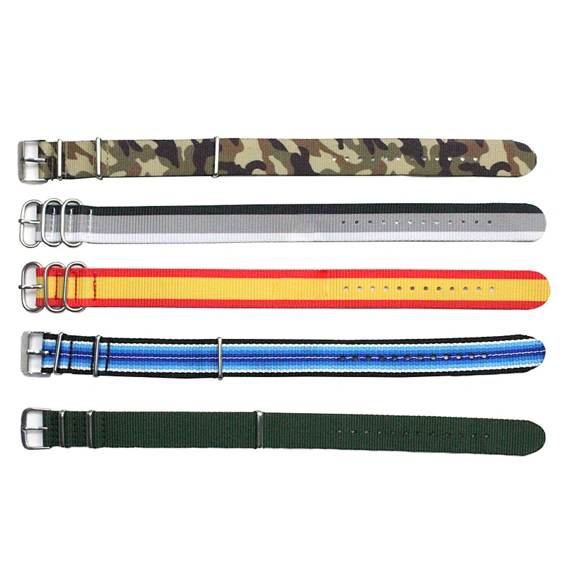 Custom Wrist Sublimation Printed Logo Woven Nylon Fabric Smart i Watchband Watch Strap Band