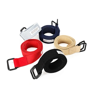 New Two Metal Square Buckle Fashion Waist Young Men Student Jeans Lady Women Polyester Cotton Woven Canvas Nylon Fabric Belt