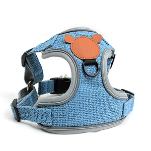 Durable Reflective Linen Pet Harness Suit for Small Medium Dogs Breathable Mesh Vest with Zinc Alloy Fasteners Adjustable