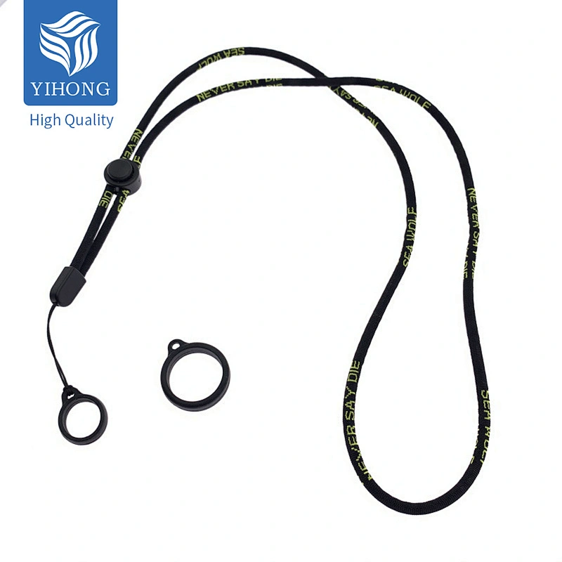 Wholesale Blank Other Printed Logo Custom Tool Halter USB Fabric Woven Jacquard with Silicone Ring Neck Sport Nylon Rope Lanyard