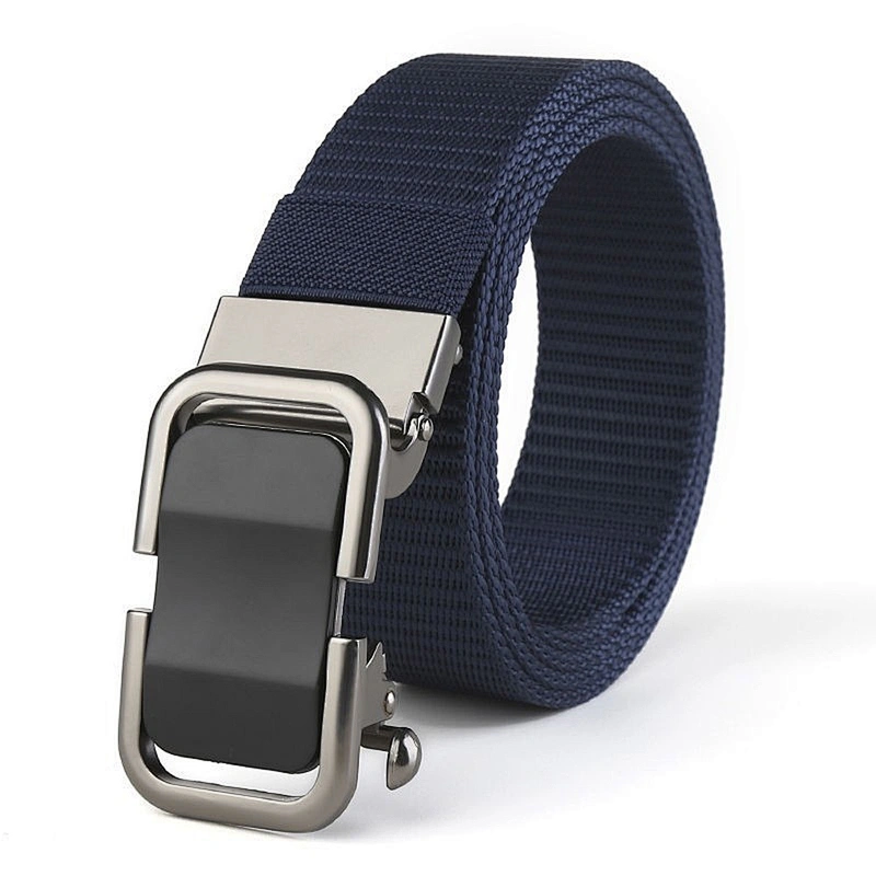 for Wholesale Custom Youth Men Automatic Buckle Casual Pants Braided Outdoor Fashion Web Woven Nylon Man Men Canvas Fabric Belt