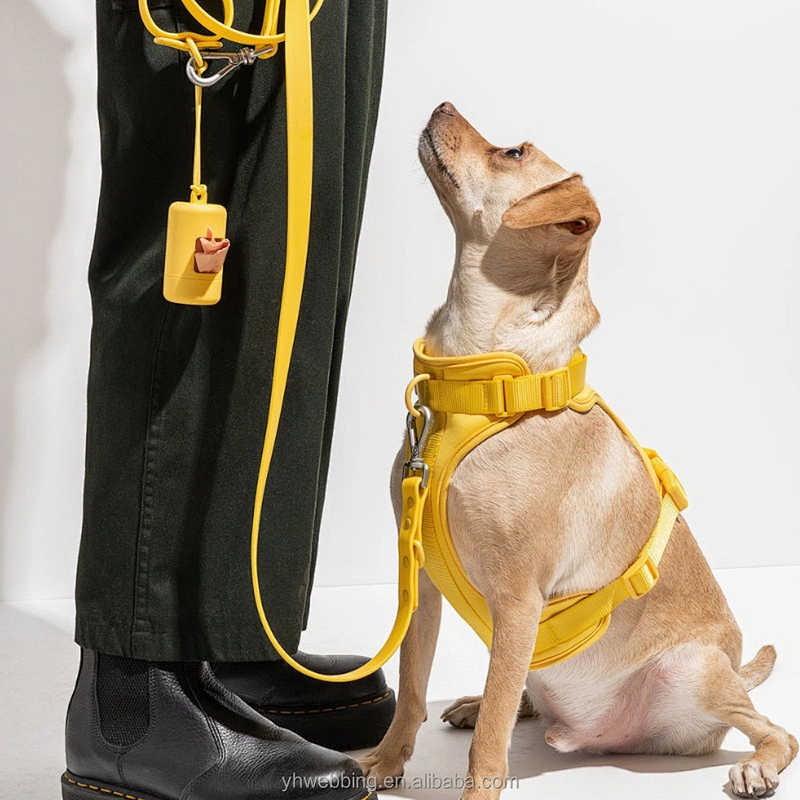 Soft Plastic Poop Bag Dispenser with Elastic Tape Complimentary Roll Compatible with Any Leash for Easy Cleanup