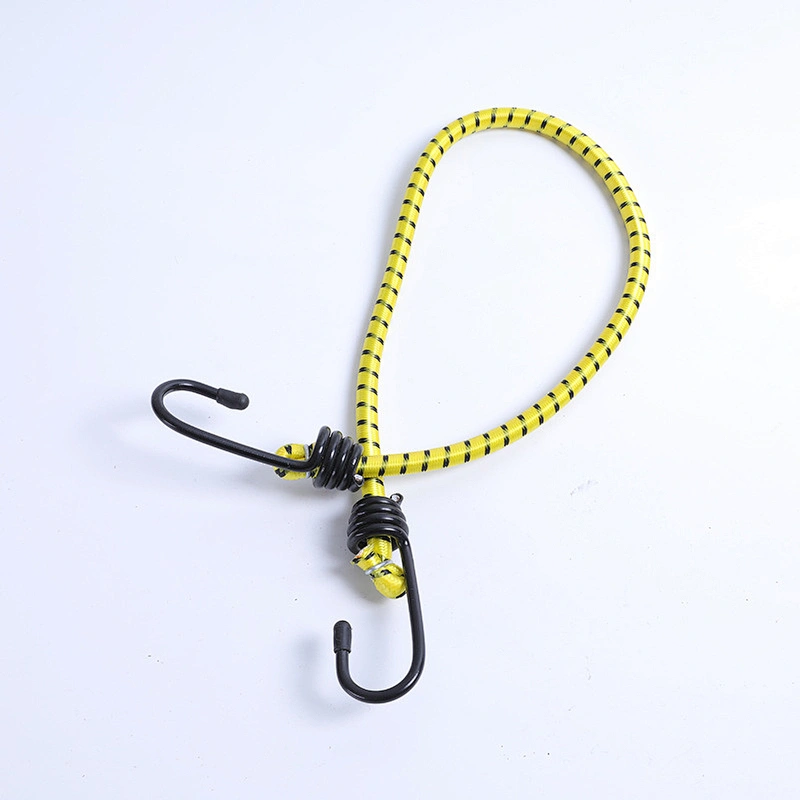 Bike Bicycle Outdoor Custom Rubber 8mm Latex Loop Heavy Duty Double Elastic Hooks Cords Rope Carabiner Hook Bungee Cord