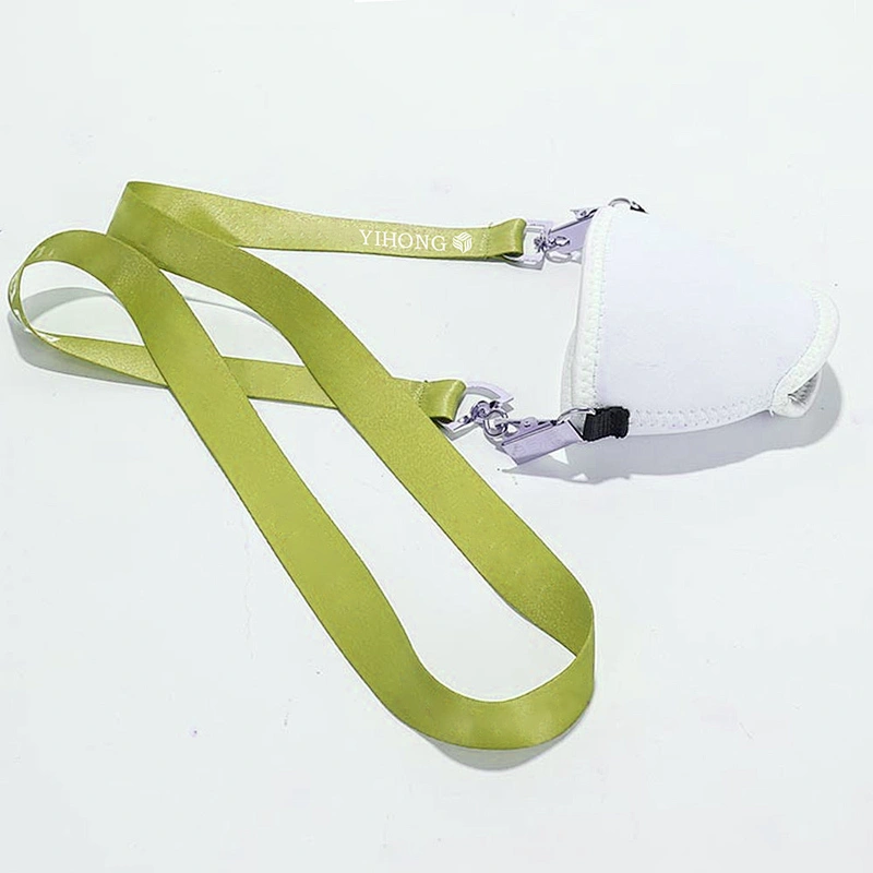 Luxury Printed Logo Custom Woven Neck Strap Goblet Stemware Gift Bottle Sleeve Wine Glass Holder Cup Polyester Lanyard