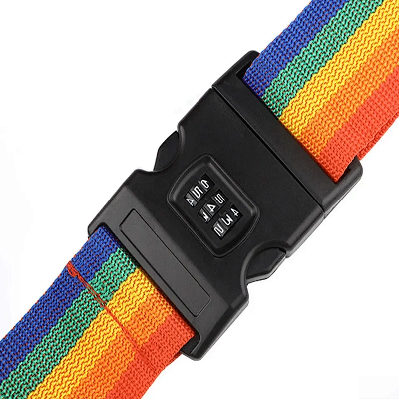 Custom Printed Logo Color ABS POM TSA Lock Buckle PP Polyester Nylon Travel 34 inches Case Suitcase Belt Luggage Strap