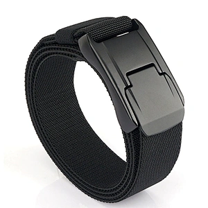 Wholesale Automatic Buckle Belts Men's Fabric Belt Adjustable Waist Straps Outdoor Canvas Woven Belt with Metal Buckle