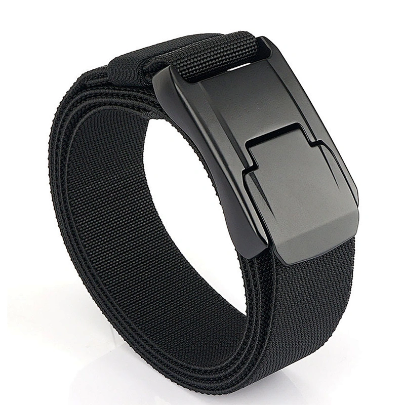 Wholesale Automatic Buckle Belts Men's Fabric Belt Adjustable Waist Straps Outdoor Canvas Woven Belt with Metal Buckle