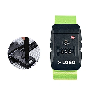 Custom Made Print Logo Polyester Travel Bag Suitcase Belt Luggage Strap Belt With Weighing lock