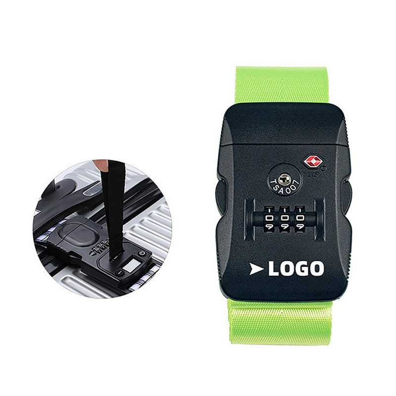 Custom Made Print Logo Polyester Travel Bag Suitcase Belt Luggage Strap Belt With Weighing lock