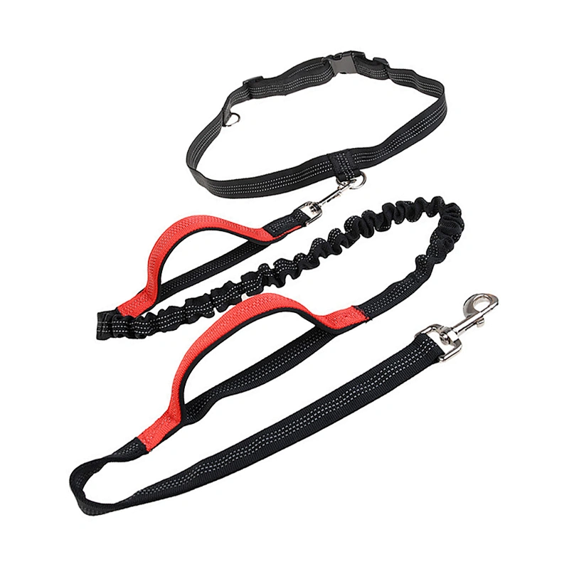 New All in 1 Strong Elastic Short Running Hands Free Nylon Reflective Strip Custom Logo Pet Cat Wrist Dog Lead Rope Leash
