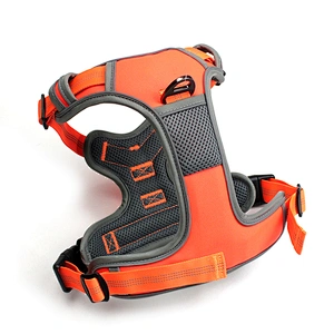 Breathable Reflective Dog Harness Adjustable Oxford Mesh Pet Vest with Strong Handle Explosion-Proof Safety Design for Comfort