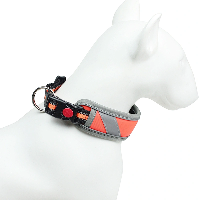 Comfort Reflective Dog Collar with Oxford Fabric Breathable Mesh Waterproof Adjustable Anti-Break Buckle for Large Medium Dogs