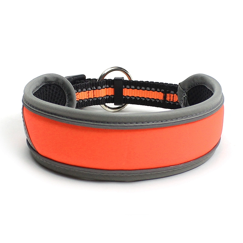 Comfort Reflective Dog Collar with Oxford Fabric Breathable Mesh Waterproof Adjustable Anti-Break Buckle for Large Medium Dogs