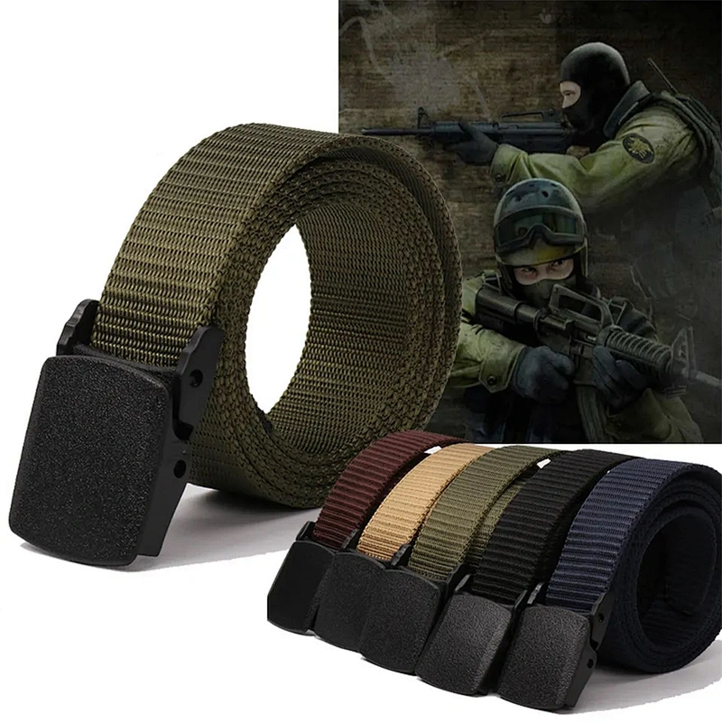 Wholesale Adjust Heavy Duty Quick Release Custom Logo Outdoor Tactical Nylon Fabric Canvas Belt Waist Straps