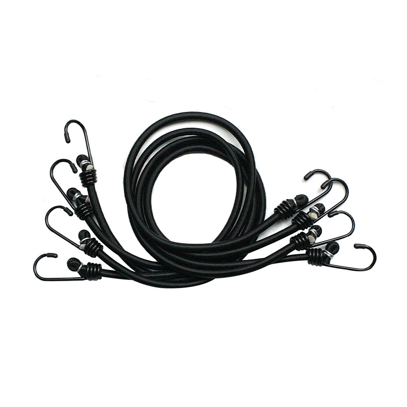 Wholesale Bulk Custom Two Hook Motorcycle Cargo 6mm 8mm 1 Meters 1m Adjustable Latex Rubber Elastic Strap Rope Bungee Cords