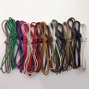Custom Waterproof Leather Leisure Hang Tag Sling Hand Pants Sport Hat Elastic Thin Cotton Rope Round Waxing Shoe Lace Shoelace