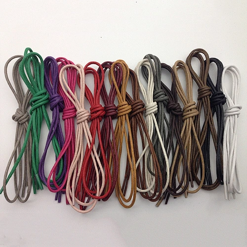 Custom Waterproof Leather Leisure Hang Tag Sling Hand Pants Sport Hat Elastic Thin Cotton Rope Round Waxing Shoe Lace Shoelace