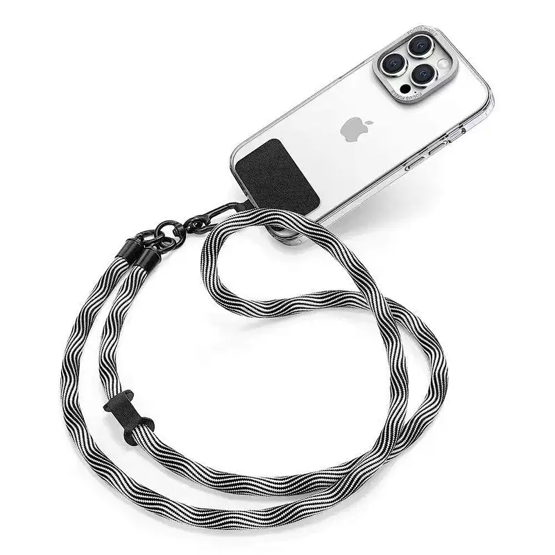 Custom Logo Cell Phone Case Strap with Silicone Tab Mobile Phone Lanyard Crossbody Necklace Phone Rope Cord