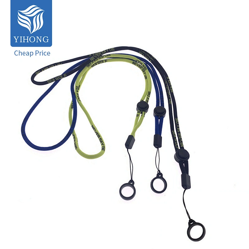 Wholesale Blank Other Printed Logo Custom Tool Halter USB Fabric Woven Jacquard with Silicone Ring Neck Sport Nylon Rope Lanyard