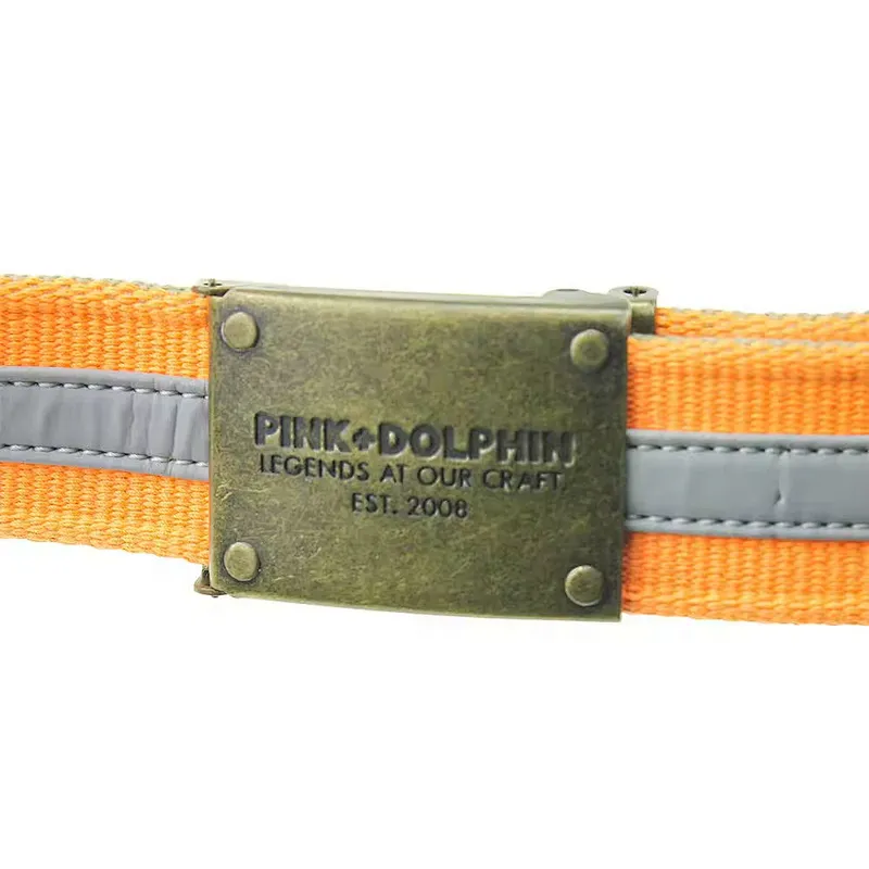 Luxury Square Metal Buckle Famous Brand Braided Custom Woven Factory Polyester Lady Women Men Nylon Canvas Fabric Belt
