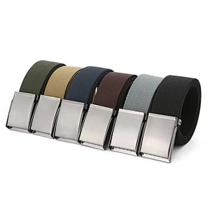 2024 Wholesale Luxury Fashion Lady Casual Custom Outdoor Flap Men Women Nylon Fabric Canvas Iron Buckle Belt