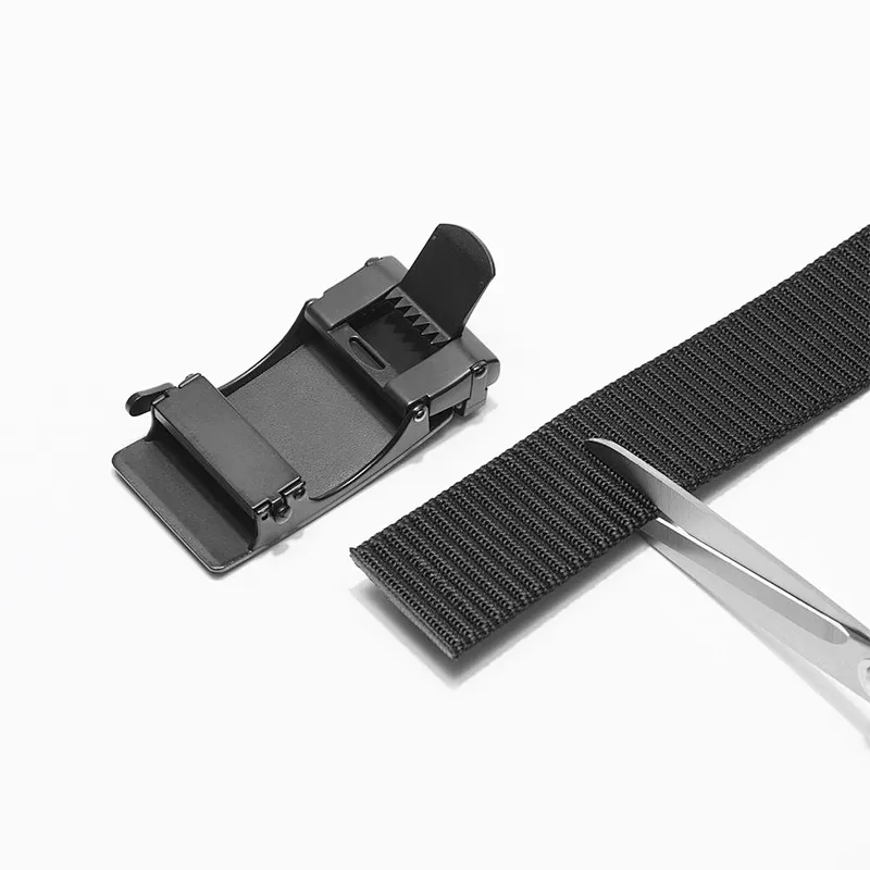 Wholesale Bulk Custom Work Women Lady Men Automatic Buckle Elastic Canvas Nylon Fabric Business Belt