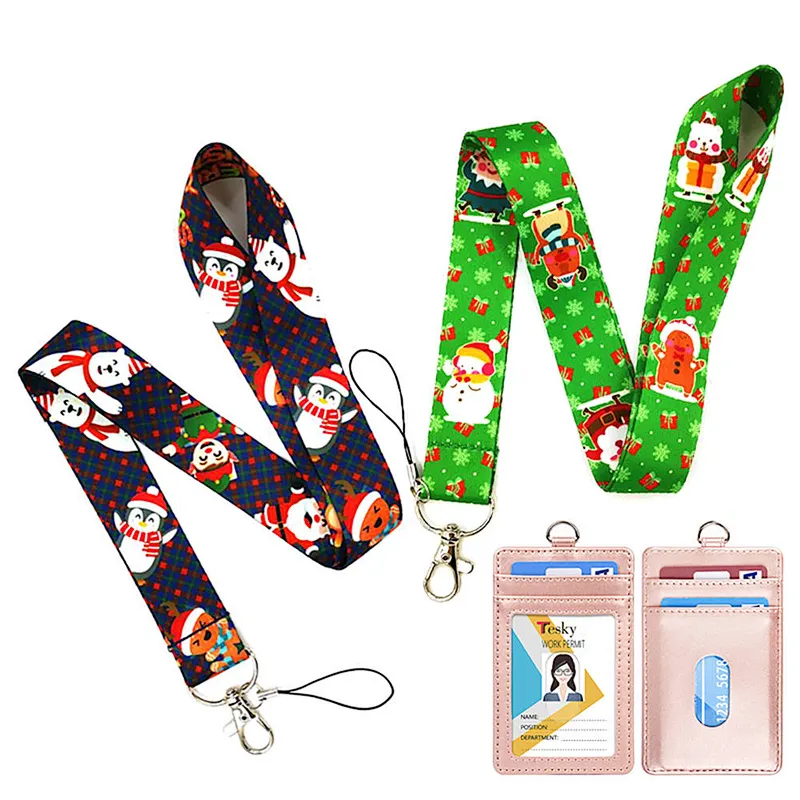 Yihong Customize Certificate Badge ID Strap Rope Heat Transfer Polyester Badge Lanyard string With clips Hook Ring