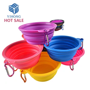 Factory Wholesale Eco-Friendly TPE Silicone Pet Bowl, Foldable Anti-Slip Travel Food Water Bowl for Dogs and Cats